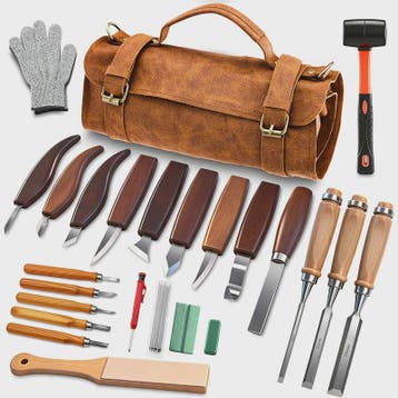 Compleet Houtsnijgereedschap Set (25 Delig) - Ideaal voor Be, Verzenden