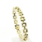Gouden bismarck schakelarmband, Sieraden, Tassen en Uiterlijk, Armbanden, Ophalen of Verzenden, Gebruikt, Overige kleuren, Goud