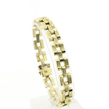 Gouden bismarck schakelarmband, Sieraden, Tassen en Uiterlijk, Armbanden, Ophalen of Verzenden, Gebruikt, Goud, Goud