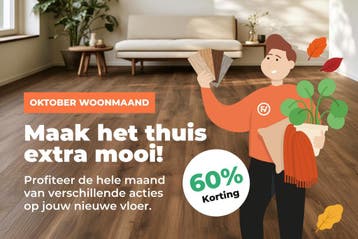 Oktober Woonmaand: 60% korting op vloeren | v.a. €9,95 p/m², Ophalen, Overige materialen, Nieuw, 10 m² of meer