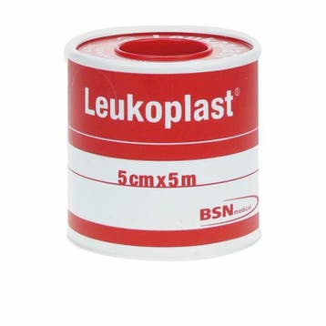Leukoplast 5 cm x 5 m met ring 1 stuk, Verzenden, Nieuw