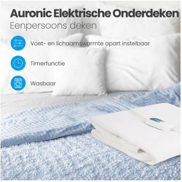 2dekans | Auronic - Elektrische Onderdeken Luxe - 150x80 cm, Ophalen of Verzenden, Zo goed als nieuw