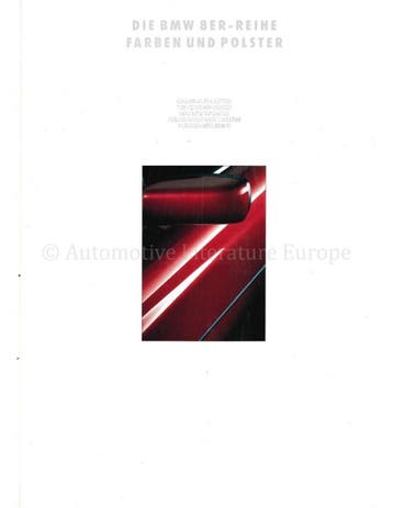 1992 BMW 8 SERIE KLEUREN EN BEKLEDING BROCHURE, Nieuw, BMW, Author