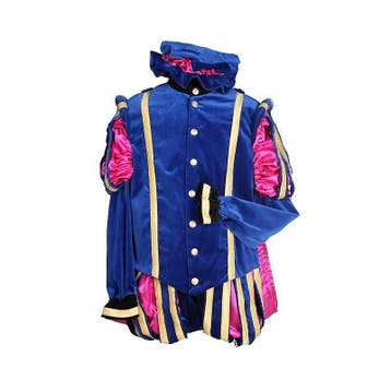 Piet fluweel Malaga Blauw/Roze — XL, Ophalen of Verzenden, Nieuw