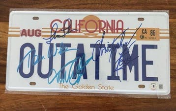 Back to the Future - Replica License plate - Signed by 4 -, Nieuw