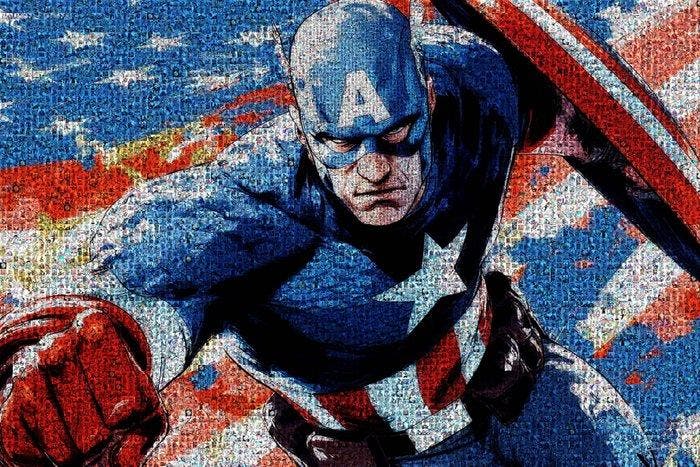 David Law - Crypto Captain America II - Format XL 50x75, Antiek en Kunst, Kunst | Designobjecten