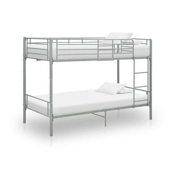 vidaXL Stapelbed metaal grijs 90x200 cm, 90 cm, Eenpersoons, Verzenden, Nieuw