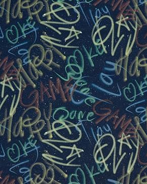 Soft Shell Graffiti Navy Blauw, Nieuw, Blauw