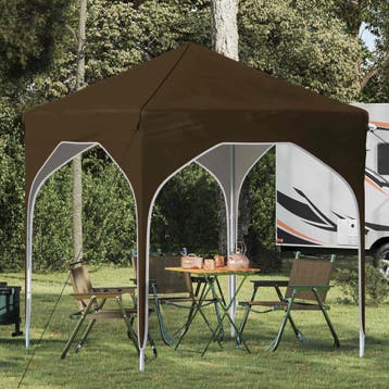 vidaXL Pop-up partytent 194 x 194 x 245 cm Taupe, Tuin en Terras, Verzenden, Nieuw, Partytent