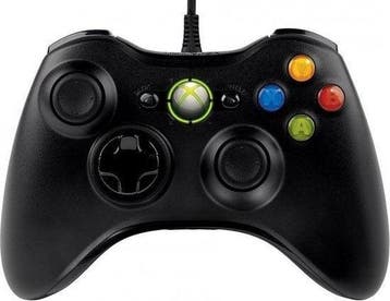 Microsoft Xbox 360 Controller Bedraad - Zwart, Verzenden, Zo goed als nieuw