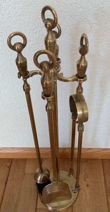 Openhaard accessoire (5) - Vintage Messing Haardset –