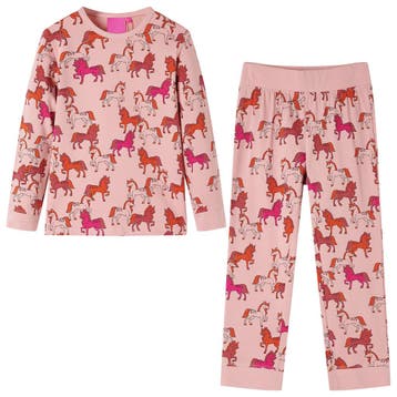 vidaXL Kinderpyjama met lange mouwen 104 lichtroze, Verzenden, Nieuw