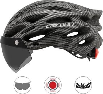 Carbon look 3 in 1 Fietshelm voor wielrennen en ATB +, Nieuw