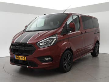 Ford Transit Custom 320 2.0 TDCI 185 PK SPORT AUT. 5-PERS DU, Automaat, Gebruikt, Euro 6, Leder en Stof