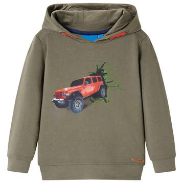vidaXL Kindertrui met capuchon 116 kakikleurig, Verzenden, Nieuw
