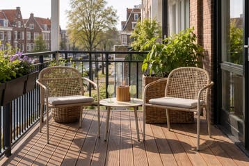 Helen wicker rope loungestoelen set met bijzettafel, Verzenden, Nieuw, Hout, Loungeset