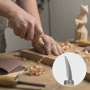 5-delige Houtsnijset met Beukenhouten Handvat - Scherpe Gere, Antiek en Kunst, Verzenden