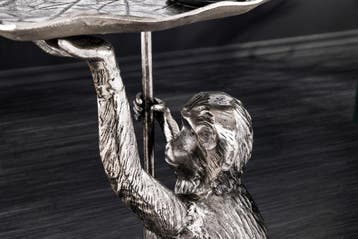 Design Bijzettafel WILDLIFE MONKEY 60cm Zilver Metaal, Ophalen of Verzenden, Nieuw