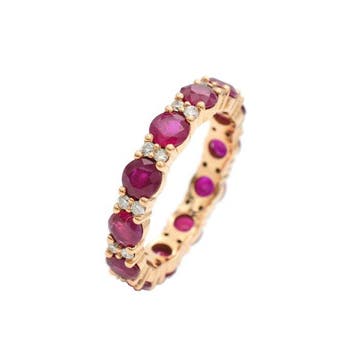 Eeuwigheidsring - 14 karaat Roségoud - 3.71ct. tw. Robijn -