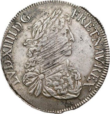 Frankrijk. Louis XIV (1643-1715). Ecu 1671, Rennes (Zonder