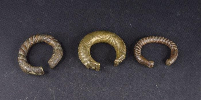Set van 3 armbanden in Afrikaanse brons - Baule - Ivoorkust, Antiek en Kunst, Kunst | Niet-Westerse kunst
