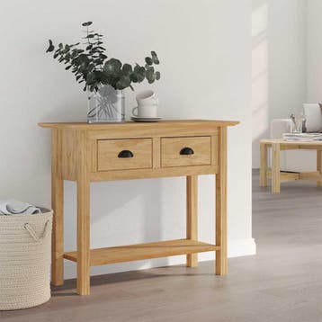 vidaXL Wandtafel BODO Honingbruin 91 x 34.7 x 74 cm Bewerkt, Verzenden, Nieuw, 60 cm of meer