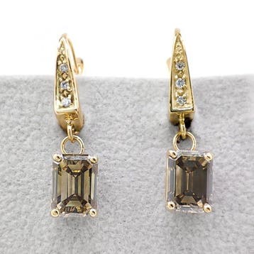 Oorbellen - 14 karaat Geel goud - 2.87ct. tw. Diamant, Nieuw
