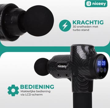 2dekans | Niceey Massage Gun Pro - 30 Standen Draadloos - 6, Ophalen of Verzenden, Zo goed als nieuw