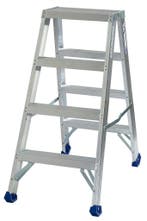 Trap, industrie trap, dubbelzijdig, 2 x 4 treden, met Beugel, Nieuw, Trap, Opvouwbaar of Inschuifbaar