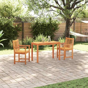 vidaXL Tuin eettafelset 3 st Bruin Massief Acaciahout, Verzenden, Nieuw, 3 zitplaatsen