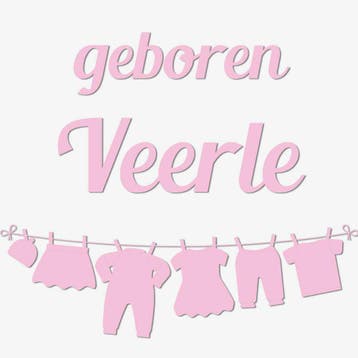 Raamsticker Geboorte meisje waslijn, Verzenden, Nieuw, Geboortebord