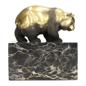 Beeldje - Panda - Brons, Marmer