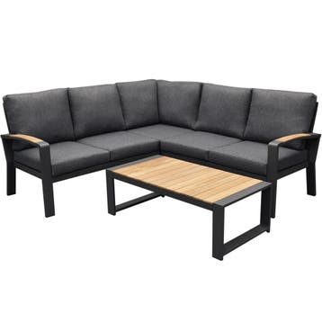 Costa Rica hoek loungeset 4 delig aluminium antraciet, Ophalen of Verzenden, Nieuw, Aluminium