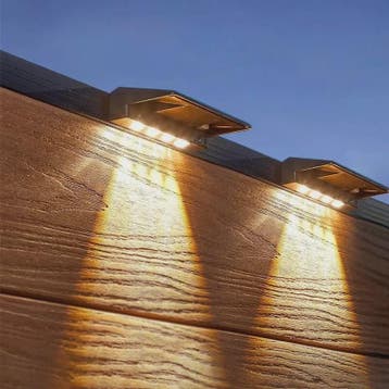 2x Solar Wandlampen 4 LED - Waterdicht Buitenlicht voor Hek,, Verzenden, Nieuw