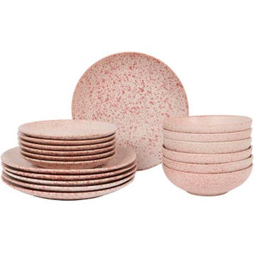 Serviesset Eclipse Speckle - roze - 18-delig | 6-persoons, Huis en Inrichting, Keuken | Servies, Verzenden, Nieuw