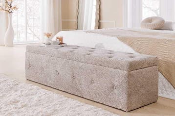 Chesterfield bedbank EXTRAVAGANCIA 140cm champagne greige, Ophalen of Verzenden, Nieuw