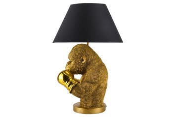 Tafellamp KING APE 55 cm met goudkleurige en zwarte kap -, Ophalen of Verzenden, Nieuw