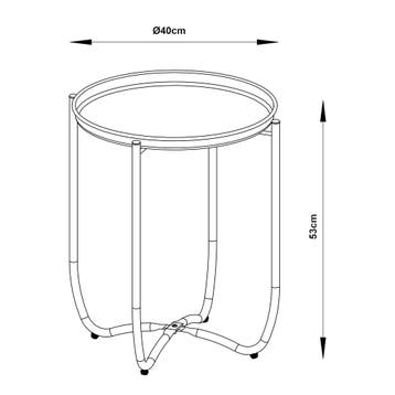 Tuintafel Sandefjord bijzettafel rond metaal 53xØ40 cm geel, Verzenden, Nieuw