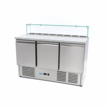 Pizzawerkbank - 137 cm - 3 Deuren - 8 x 1/6 GN - incl. Glaze, Verzenden, Nieuw in verpakking