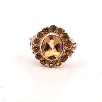 Zonder minimumprijs - Ring - 9 kt. Roségoud, Zilver Spinel -, Nieuw