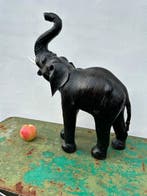 sculptuur, Olifant leer liberty of London - 53 cm - Leder -, Antiek en Kunst