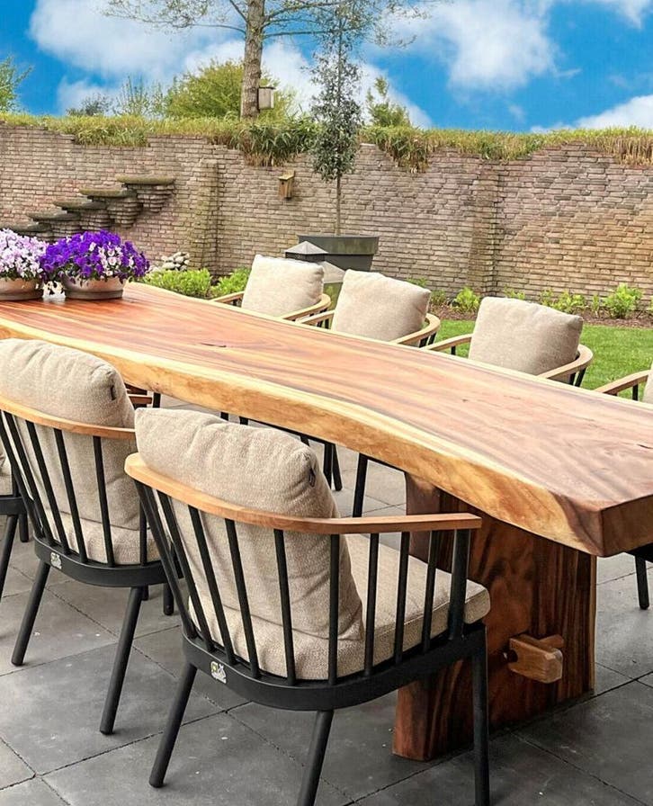 Boomstam Tuintafels en terrastafels hardhout topkwaliteit, Tuin en Terras, Tuintafels, Rechthoekig, Nieuw, Hout, Ophalen