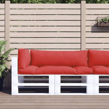 vidaXL Palletkussens 3 st stof rood, Huis en Inrichting, Woonaccessoires | Kussens, Verzenden, Nieuw, Rood