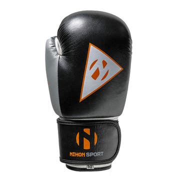 Nihon Bokshandschoen leer | Zwart / Grijs / Wit (Maat: 14OZ), Verzenden, Nieuw, Overige, Vechtsportbescherming