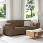 vidaXL 3-Zits Bank Bruin 220 cm Stof, Huis en Inrichting, Verzenden, Stof, 200 tot 250 cm, Driepersoons