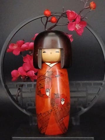 Beeldje - Vintage Usaburo Ssaku Kokeshi – Model Sshun