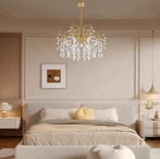 Gouden Kristallen Kroonluchter – Moderne Luxe Plafondlamp, Verzenden, Nieuw