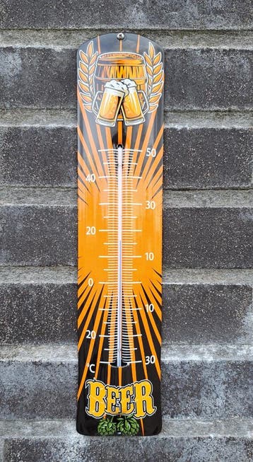 Emaille thermometer Beer design, Verzamelen, Merken en Reclamevoorwerpen, Verzenden, Nieuw