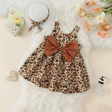 Zomerjurk Baby Meisje Luipaardprint met Strik en Mutsje - Ka, Kleding | Dames, Verzenden, Nieuw