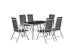 Veiling - Aluminium tuinset - Milano - 7-delig - Zilver / gr, Tuin en Terras, Tuinsets en Loungesets, Nieuw